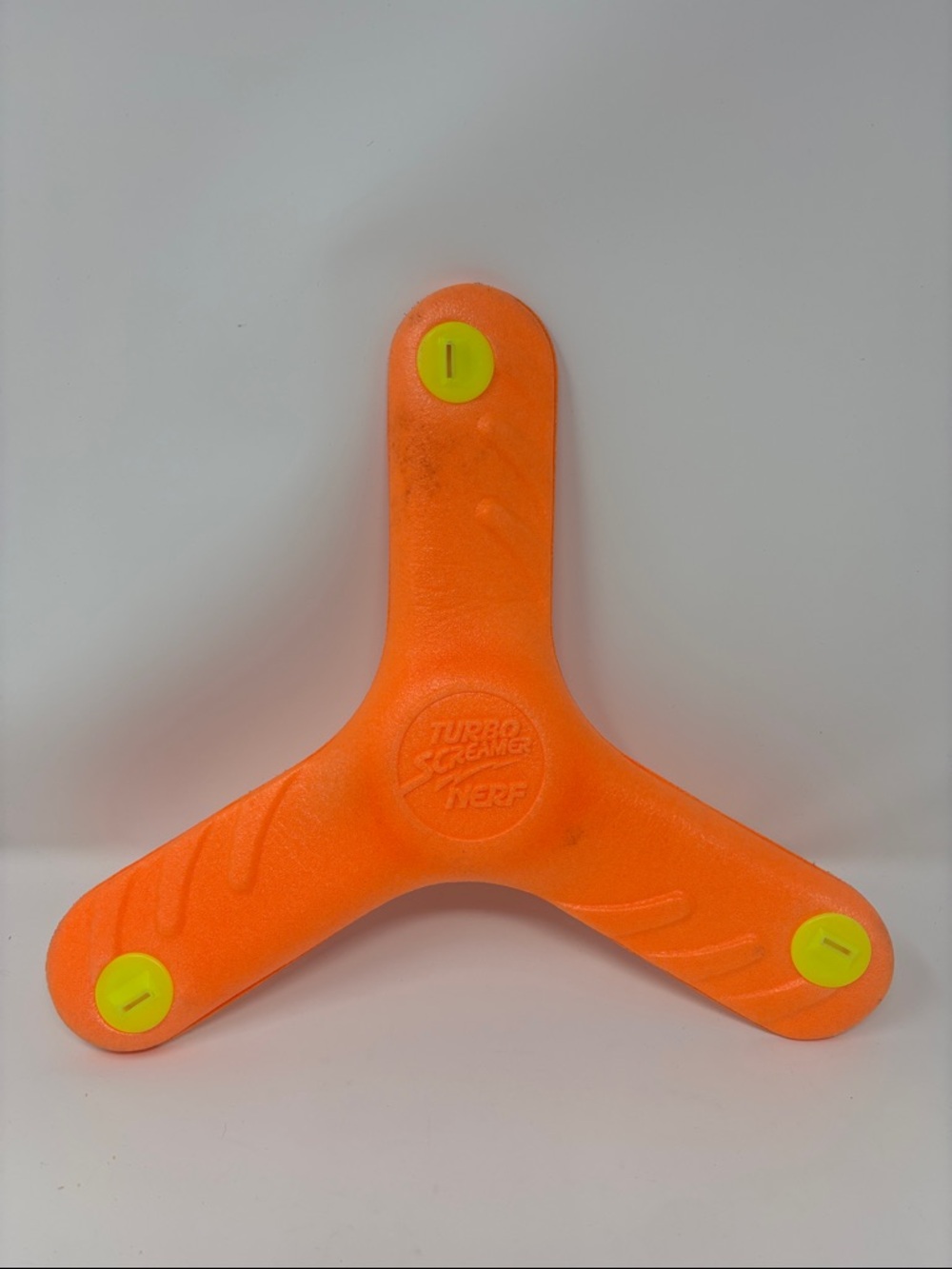 Nerf | 1992 Kenner vintage Orange Tri-Arm Boomerang Toy turbo screamer